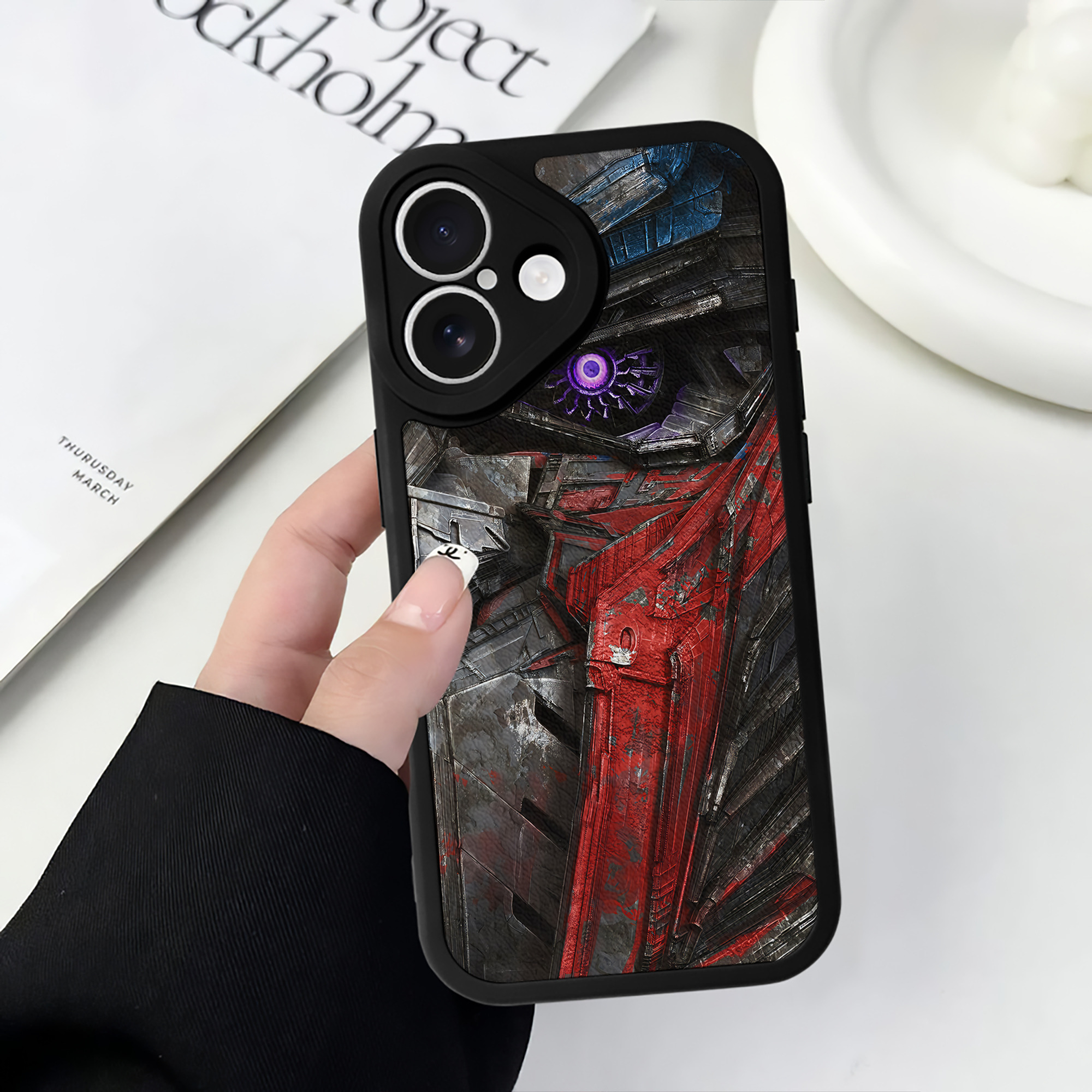 （画像用） Transformers トランスフォーマー 【iPhone 16シリーズ対応】シリコンスマホケース（レザー調） 材質：シリコン
